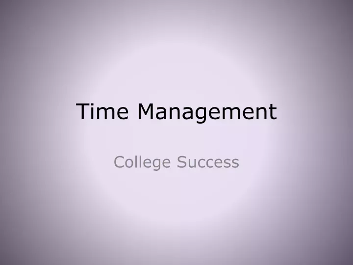 time management