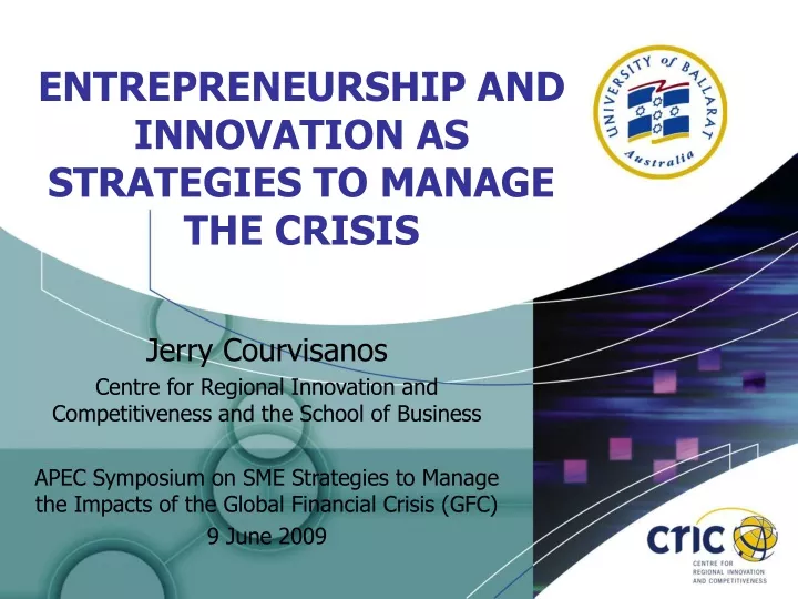 entrepreneurship and innovation as strategies to manage the crisis