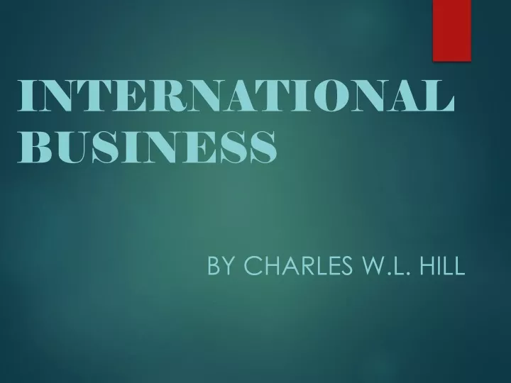 international business by charles w l hill