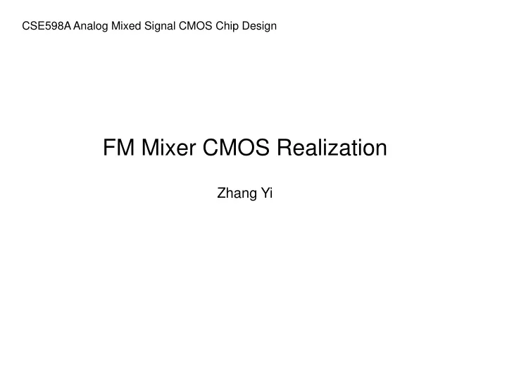 cse598a analog mixed signal cmos chip design