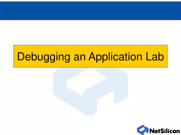 debugging an application lab