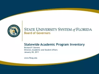 Statewide Academic Program Inventory  Richard P. Stevens