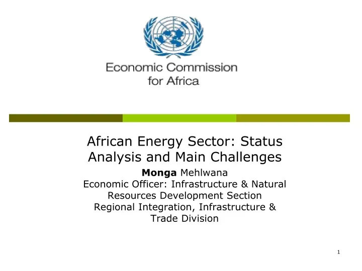 african energy sector status analysis and main