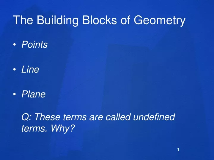 the building blocks of geometry