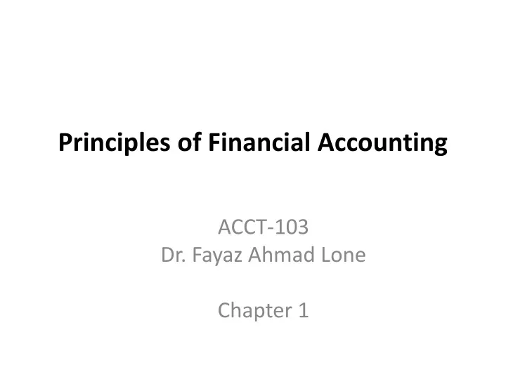principles of financial accounting