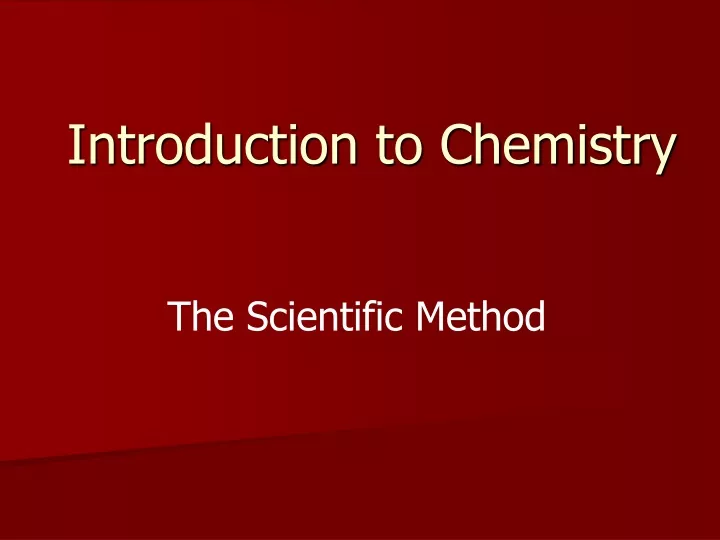 introduction to chemistry