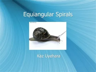 Equiangular Spirals