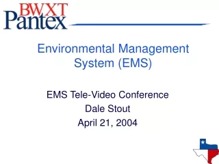 Environmental Management System (EMS)