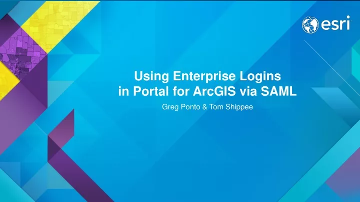 using enterprise logins in portal for arcgis via saml