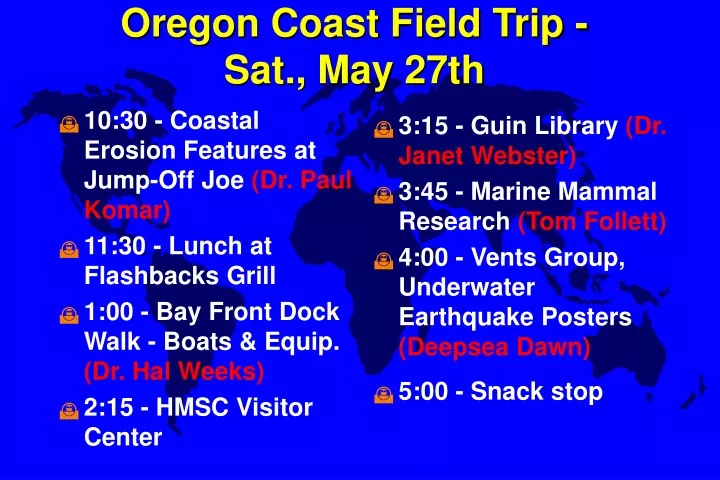 oregon coast field trip sat may 27th