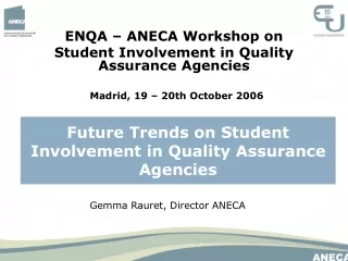 ENQA – ANECA Workshop on Student Involvement in Quality Assurance Agencies