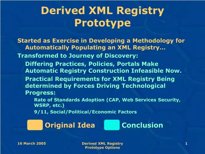 derived xml registry prototype