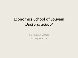 Economics School of Louvain Doctoral School