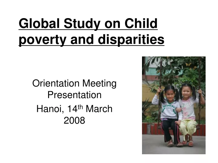 global study on child poverty and disparities