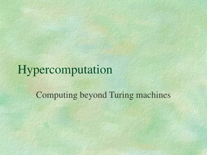 hypercomputation