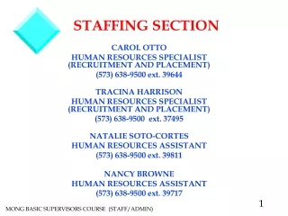 STAFFING SECTION