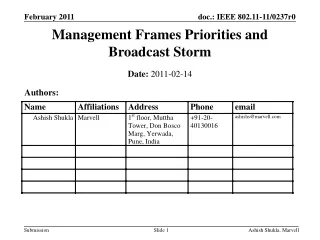 Management Frames Priorities and Broadcast Storm