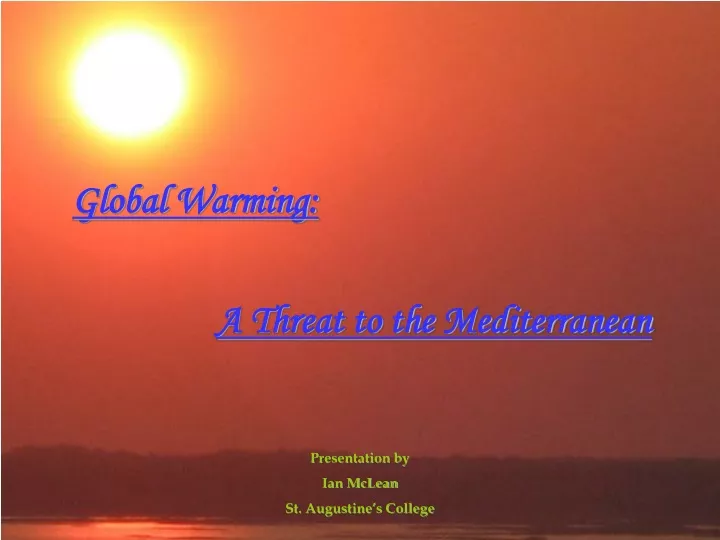 global warming a threat to the mediterranean