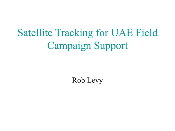 satellite tracking for uae field campaign support