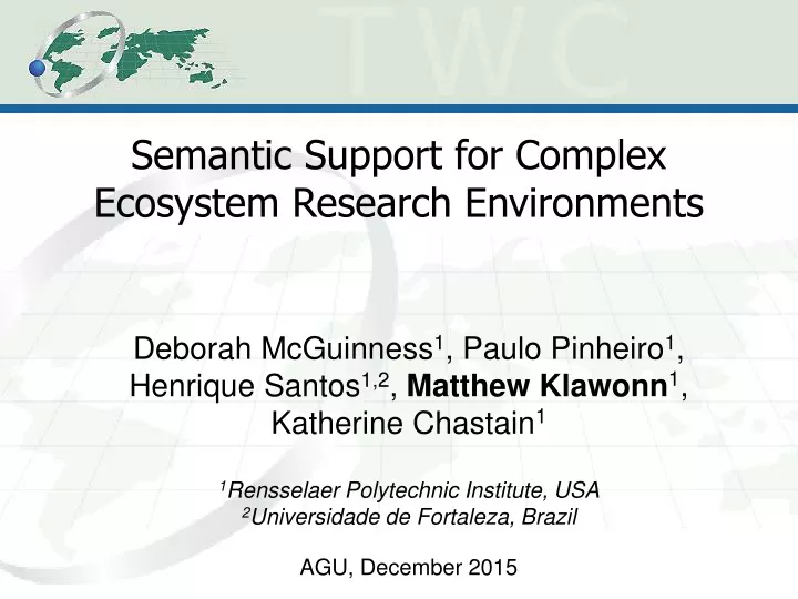 semantic support for complex ecosystem research