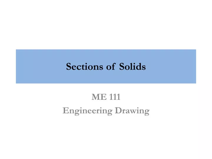sections of solids