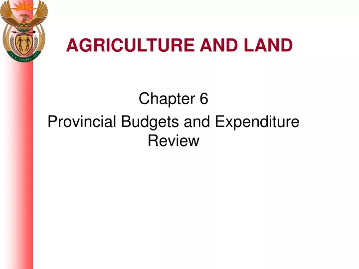 agriculture and land