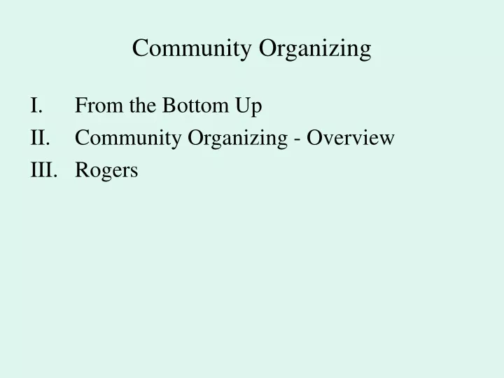 community organizing