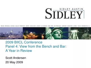 2009 BIICL Conference  Panel 4: View from the Bench and Bar:  A Year in Review