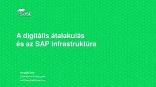 A digitális átalakulás  és az SAP infrastruktúra