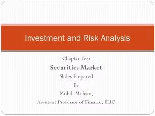 Investment and Risk Analysis