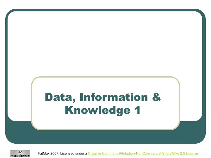 data information knowledge 1