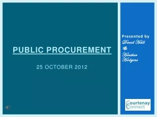 PUBLIC PROCUREMENT 25 October  2012