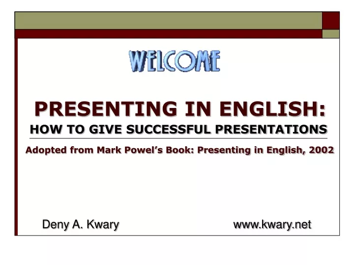 presenting in english