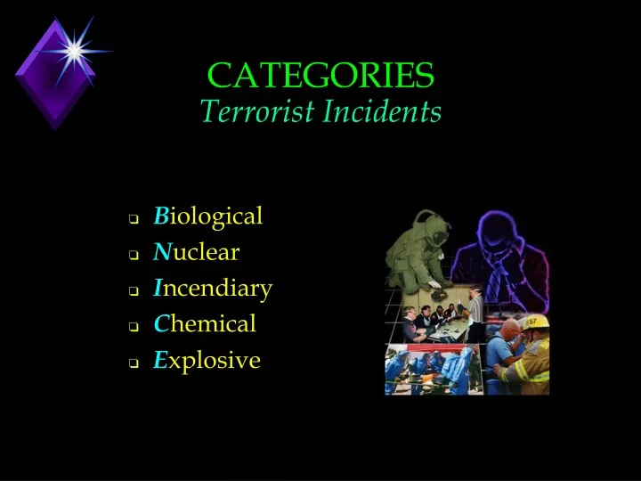 categories terrorist incidents