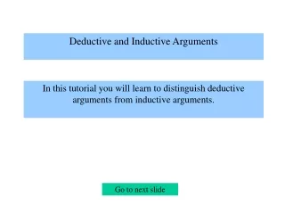 Deductive and Inductive Arguments