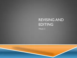 Revising and editing