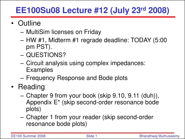 ee100su08 lecture 12 july 23 rd 2008