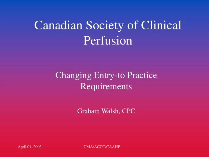 canadian society of clinical perfusion