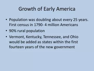 Growth of Early America