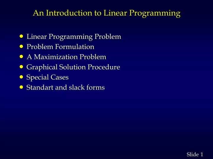 an introduction to linear programming