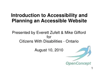 Introduction to Accessibility and Planning an Accessible Website