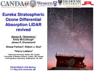 Eureka Stratospheric Ozone Differential Absorption LIDAR revived