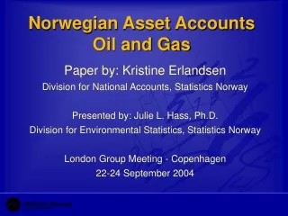 Norwegian Asset Accounts Oil and Gas