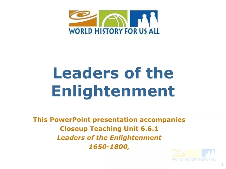leaders of the enlightenment