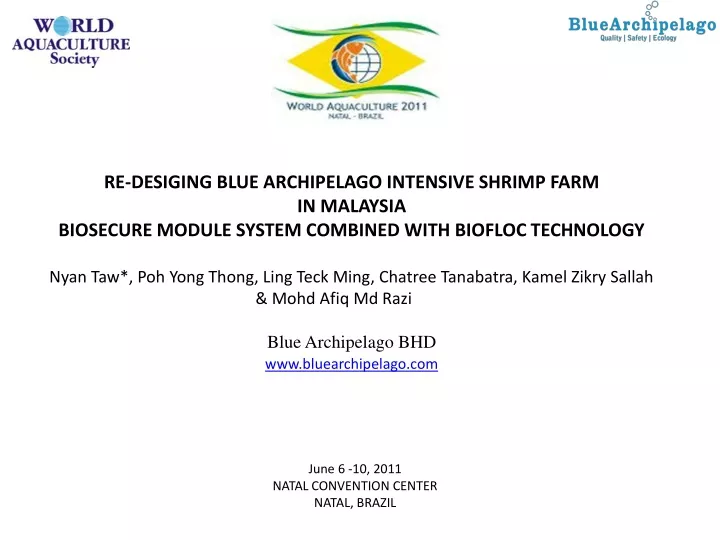 re desiging blue archipelago intensive shrimp