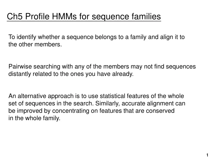 ch5 profile hmms for sequence families