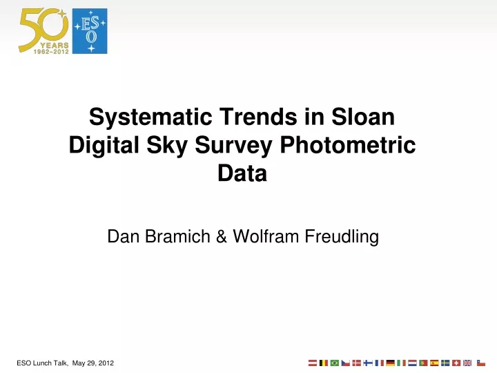 systematic trends in sloan digital sky survey photometric data