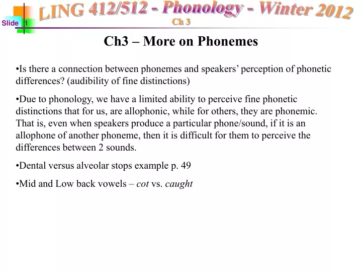 ch3 more on phonemes