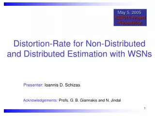 Distortion-Rate for Non-Distributed and Distributed Estimation with WSNs