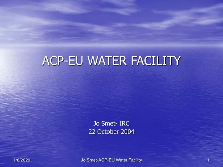 acp eu water facility